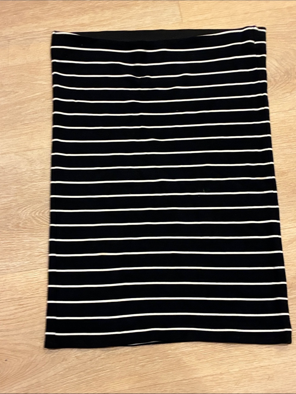 LOFT Black & White Striped Pencil Skirt Sz M Worn 1x Mob Wife Career
